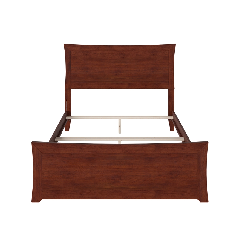 AFI Metro Full Solid Wood Bed with Footboard with USB Charging Station in Walnut