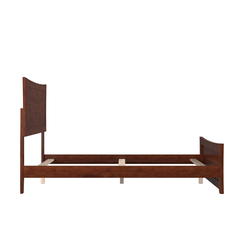 AFI Metro Full Solid Wood Bed with Footboard with USB Charging Station in Walnut