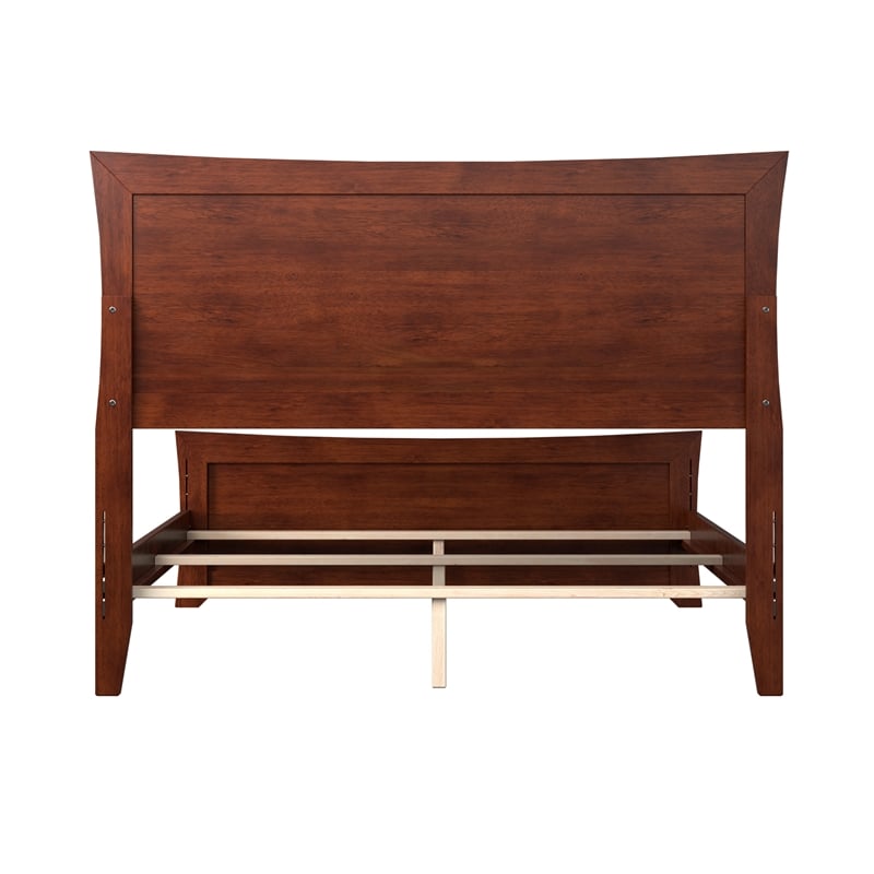AFI Metro Full Solid Wood Bed with Footboard with USB Charging Station in Walnut