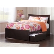 AFI Metro Solid Wood Full Bed and Footboard with Storage Drawers in Espresso