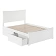 AFI Metro Solid Wood Full Bed and Footboard with Storage Drawers in White