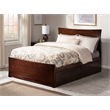 AFI Metro Solid Wood Full Bed and Footboard with Storage Drawers in Walnut