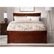 AFI Metro Solid Wood Full Bed and Footboard with Storage Drawers in Walnut