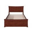 AFI Metro Solid Wood Full Bed and Footboard with Storage Drawers in Walnut