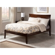 AFI Metro Queen Solid Wood Platform Bed with USB Charging Station in Walnut