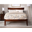AFI Metro Queen Solid Wood Platform Bed with USB Charging Station in Walnut
