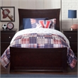 AFI Metro Queen Solid Wood Bed with Footboard and USB Charger in Espresso