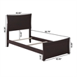 AFI Metro Queen Solid Wood Bed with Footboard and USB Charger in Espresso