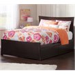 AFI Metro Solid Wood Queen Bed and Footboard with Storage Drawers in Espresso
