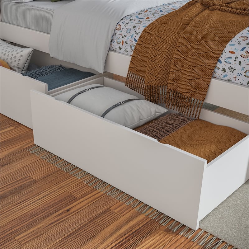 AFI Urban Twin Full Solid Wood Bed Drawers in White (Set of 2)