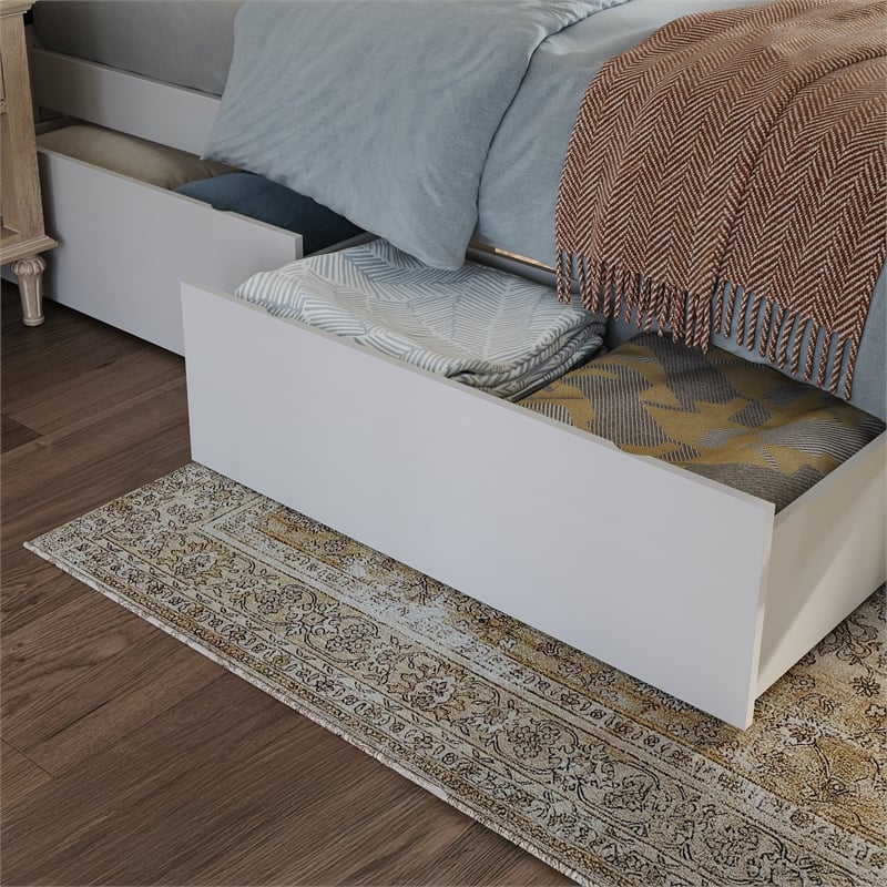 AFI Urban Twin Full Solid Wood Bed Drawers in White (Set of 2)