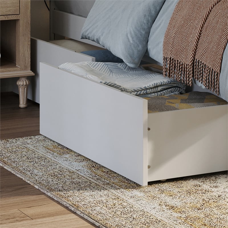 AFI Urban Twin Full Solid Wood Bed Drawers in White (Set of 2)