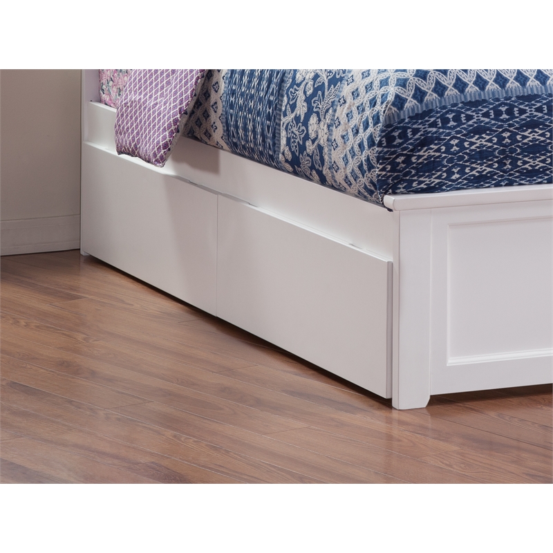 AFI Urban Wood Twin/Full Under Bed Drawers in White (Set of 2)