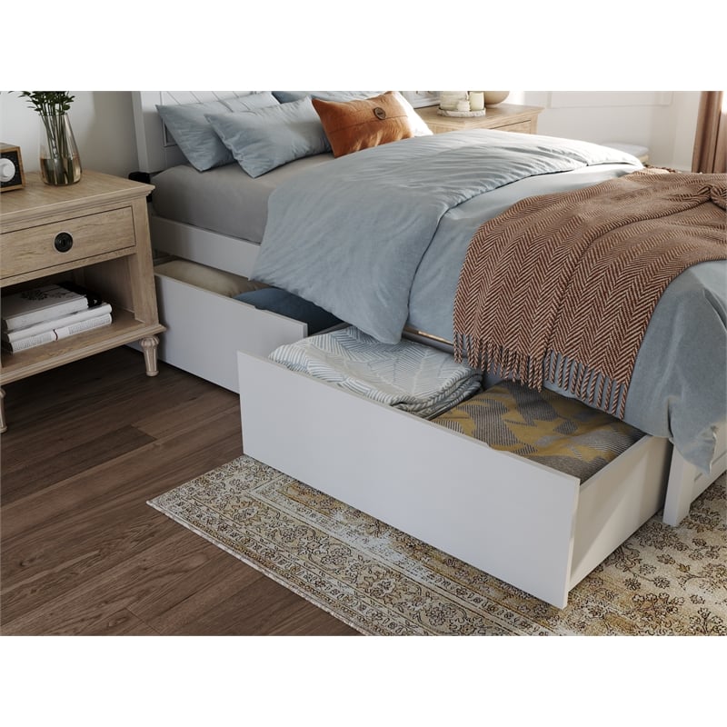 AFI Urban Wood Twin/Full Under Bed Drawers in White (Set of 2)