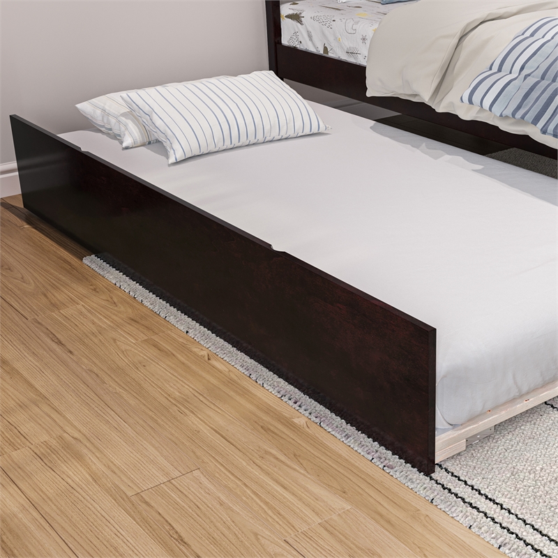 AFI Urban Solid Wood Mid-Century Twin Size Trundle in Espresso