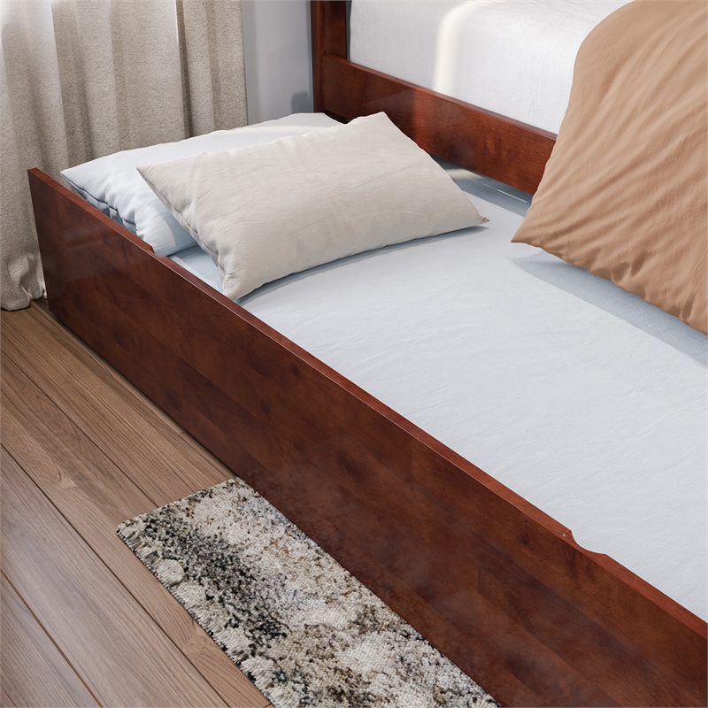 AFI Urban Solid Wood Mid-Century Twin Size Trundle in Walnut