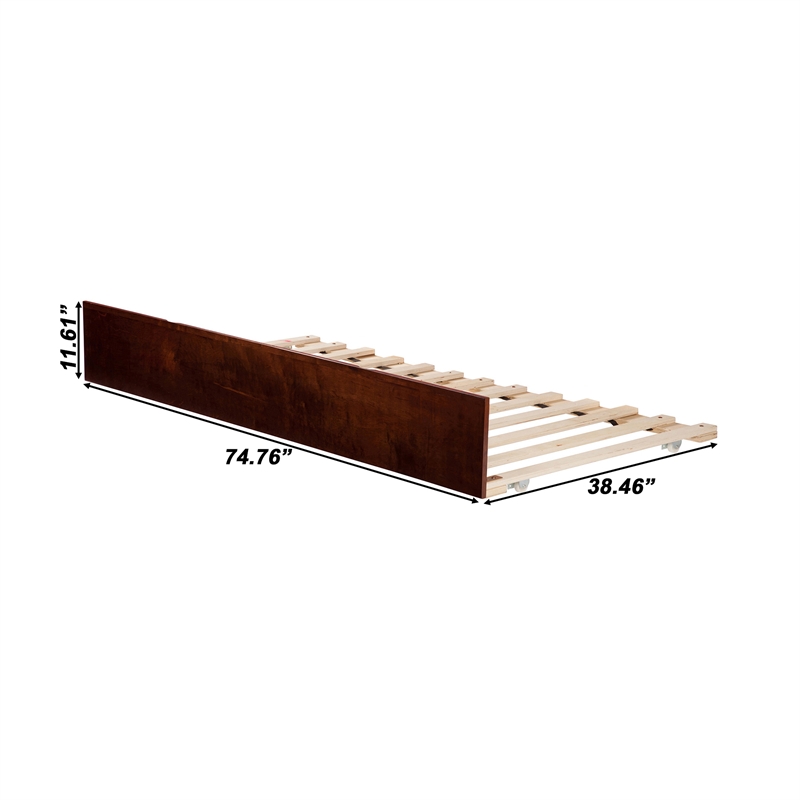 AFI Urban Solid Wood Mid-Century Twin Size Trundle in Walnut