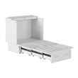 Nantucket Twin Wood Murphy Bed Chest with Mattress and Built-in Charger in White