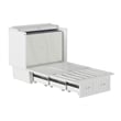 Nantucket Twin Wood Murphy Bed Chest with Mattress and Built-in Charger in White