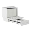Nantucket Twin Wood Murphy Bed Chest with Mattress and Built-in Charger in White