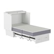 Nantucket Twin Wood Murphy Bed Chest with Mattress and Built-in Charger in White