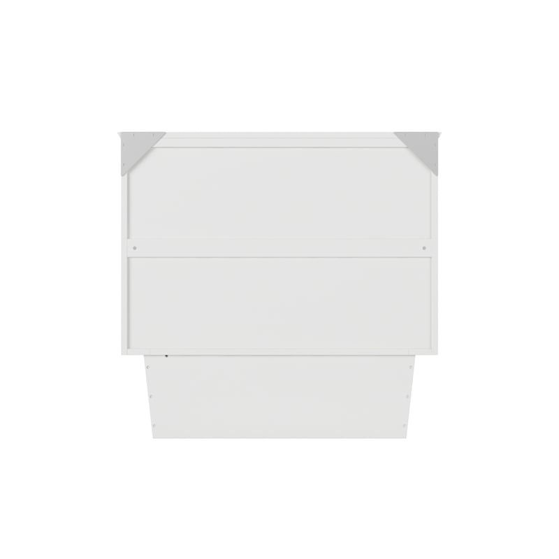 Nantucket Twin Wood Murphy Bed Chest with Mattress and Built-in Charger in White