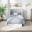 Nantucket Twin Wood Murphy Bed Chest with Mattress and Built-in Charger in White