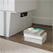 Nantucket Twin Wood Murphy Bed Chest with Mattress and Built-in Charger in White