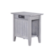 AFI Nantucket Solid Wood Side Table with Device Charger in Driftwood