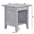 AFI Nantucket Solid Wood Traditional End Table with Shelf in Driftwood