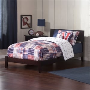 Orlando Twin Solid Wood Foundation Bed in Espresso