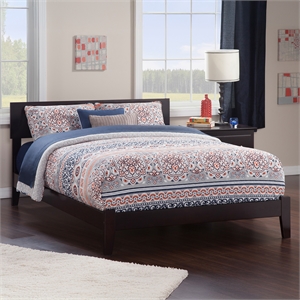 Orlando Queen Solid Wood Foundation Bed in Espresso