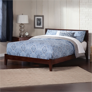 Orlando Queen Solid Wood Foundation Bed in Walnut