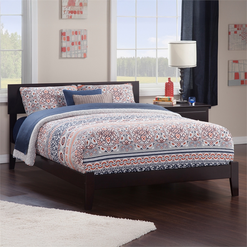 Orlando King Solid Wood Foundation Bed in Espresso