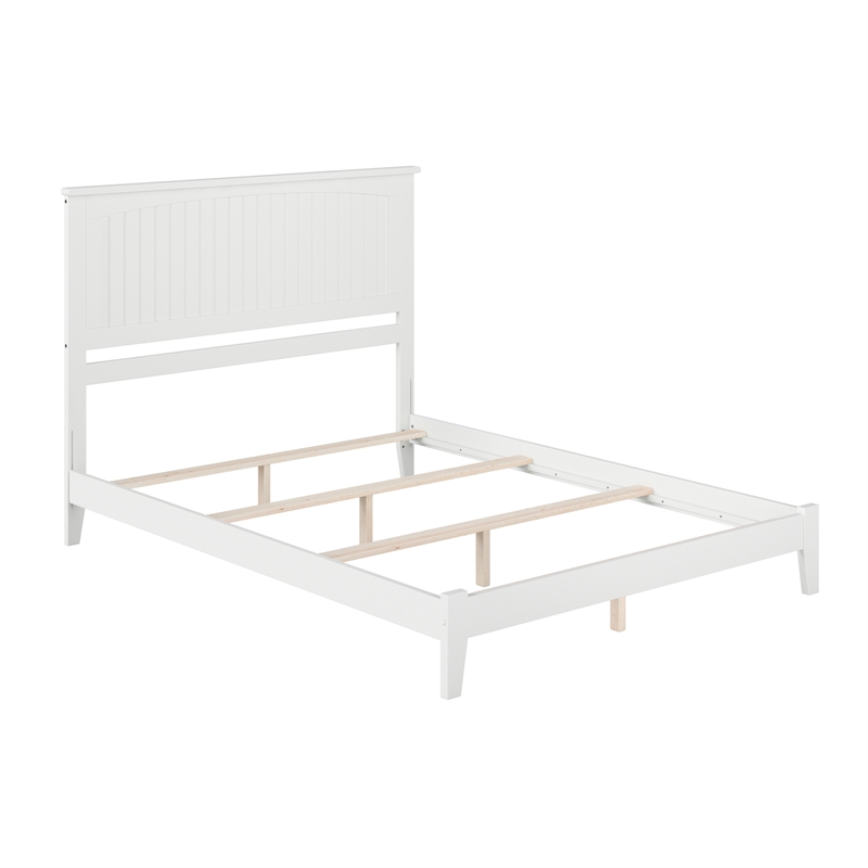 Nantucket Queen Solid Wood Foundation Bed in White