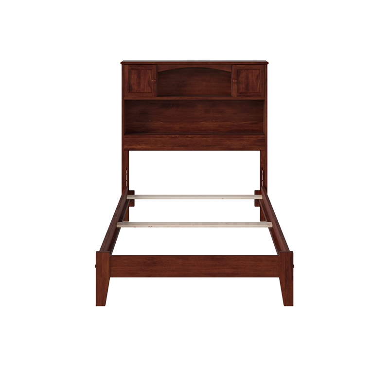 AFI Newport Twin XL Solid Wood Bookcase Bed in Walnut