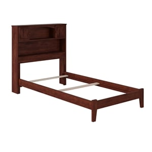 AFI Newport Twin XL Solid Wood Bookcase Bed in Walnut