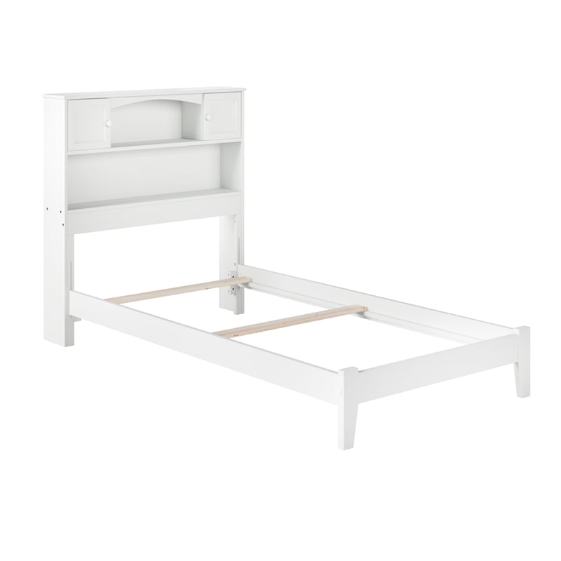 AFI Newport Twin Bookcase Solid Wood Bed in White