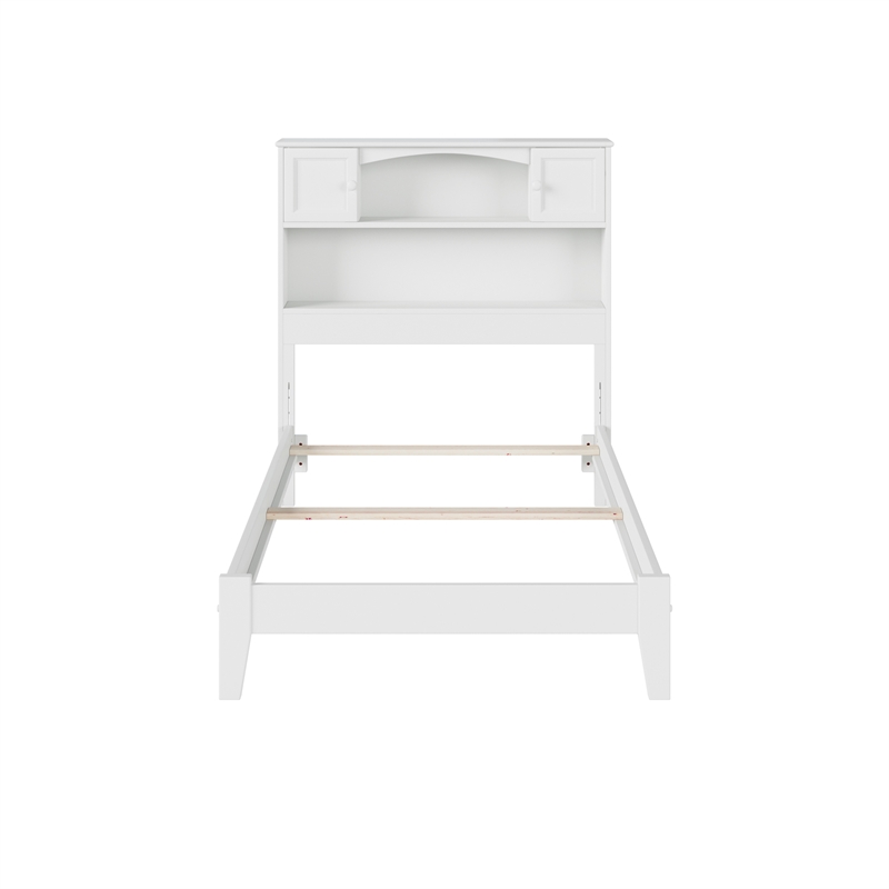 AFI Newport Twin Bookcase Solid Wood Bed in White
