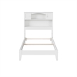 AFI Newport Twin Bookcase Solid Wood Bed in White
