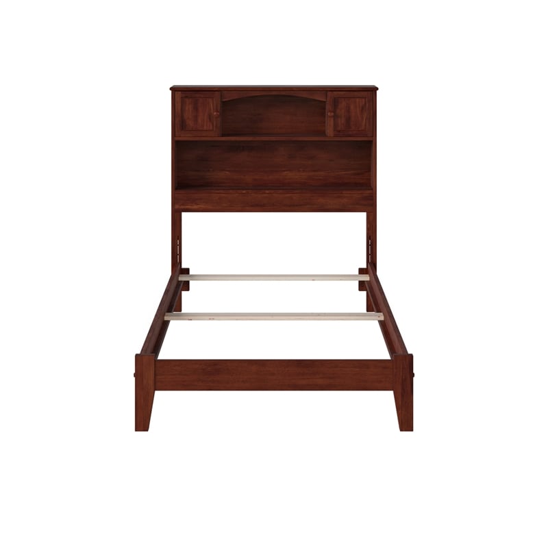 AFI Newport Twin Bookcase Solid Wood Bed in Walnut