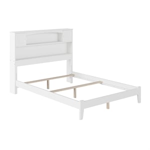 AFI Newport Full Bookcase Solid Wood Panel Bed in White