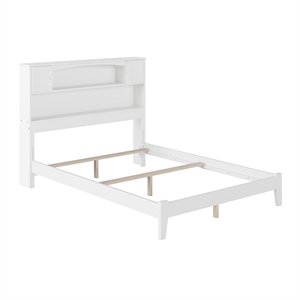 AFI Newport Full Bookcase Solid Wood Panel Bed in White