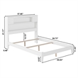 AFI Newport Full Bookcase Solid Wood Panel Bed in White