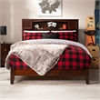 AFI Newport Full Bookcase Solid Wood Panel Bed in Walnut