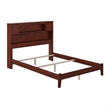 AFI Newport Full Bookcase Solid Wood Panel Bed in Walnut