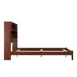 AFI Newport Full Bookcase Solid Wood Panel Bed in Walnut