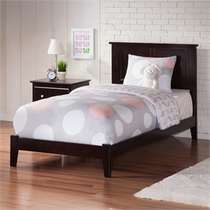 Madison Twin XL Solid Wood Foundation Bed in Espresso