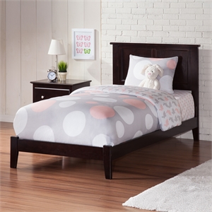 Madison Twin Solid Wood Foundation Bed in Espresso