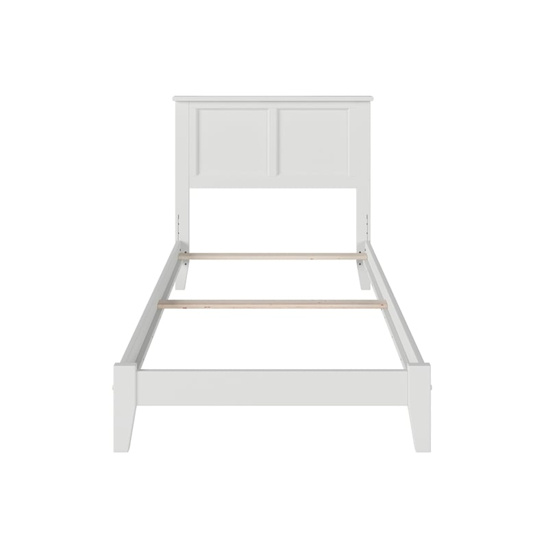 Madison Twin Solid Wood Foundation Bed in White